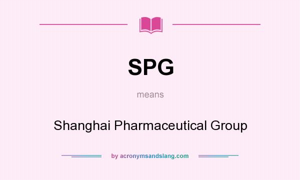 What does SPG mean? It stands for Shanghai Pharmaceutical Group