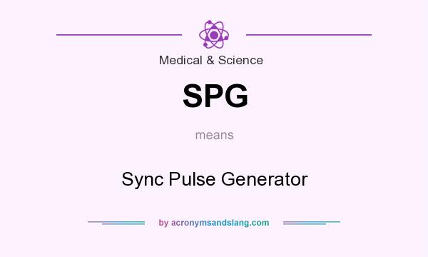 What does SPG mean? It stands for Sync Pulse Generator