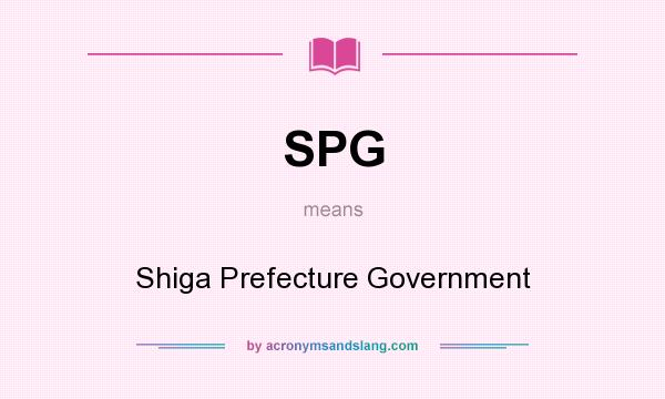 What does SPG mean? It stands for Shiga Prefecture Government