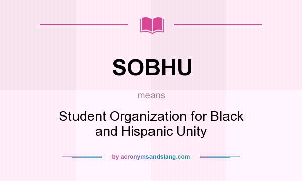 What does SOBHU mean? It stands for Student Organization for Black and Hispanic Unity