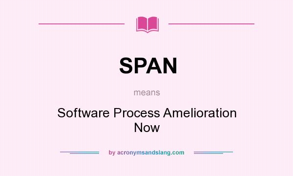 What does SPAN mean? It stands for Software Process Amelioration Now