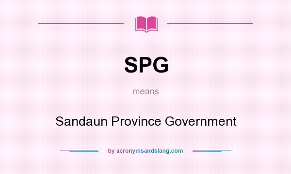 What does SPG mean? It stands for Sandaun Province Government