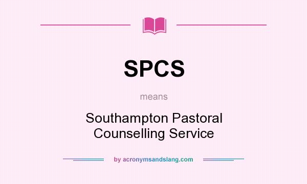 What does SPCS mean? It stands for Southampton Pastoral Counselling Service