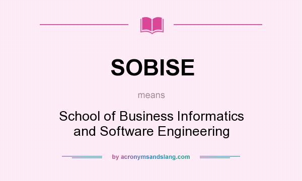 What does SOBISE mean? It stands for School of Business Informatics and Software Engineering