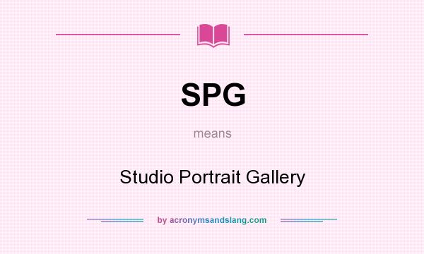 What does SPG mean? It stands for Studio Portrait Gallery