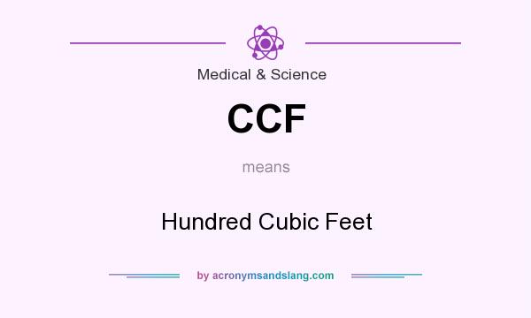 What does CCF mean? It stands for Hundred Cubic Feet
