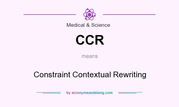 What does CCR mean? It stands for Constraint Contextual Rewriting