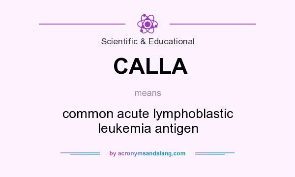 What does CALLA mean? It stands for common acute lymphoblastic leukemia antigen