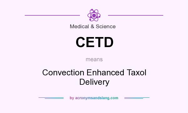 What does CETD mean? It stands for Convection Enhanced Taxol Delivery
