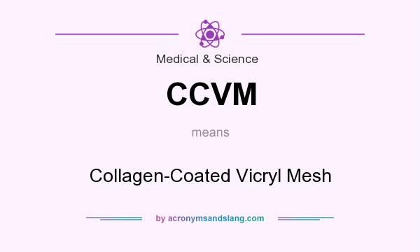 What does CCVM mean? It stands for Collagen-Coated Vicryl Mesh
