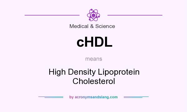 What does cHDL mean? It stands for High Density Lipoprotein Cholesterol