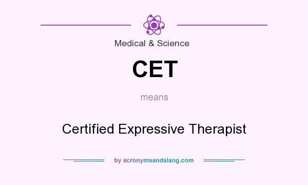 What does CET mean? It stands for Certified Expressive Therapist