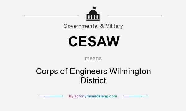 What does CESAW mean? It stands for Corps of Engineers Wilmington District