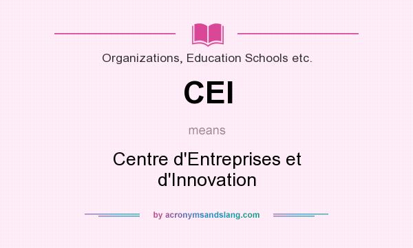 What does CEI mean? It stands for Centre d`Entreprises et d`Innovation