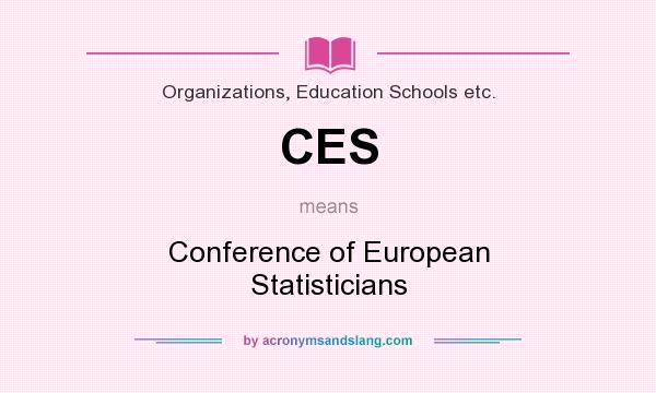 What does CES mean? It stands for Conference of European Statisticians