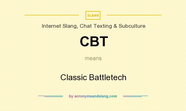 What does CBT mean? It stands for Classic Battletech