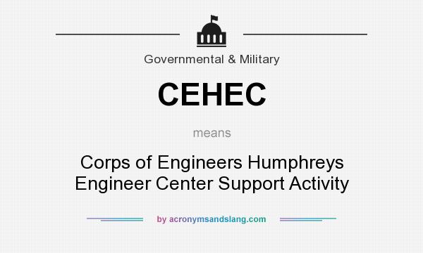 What does CEHEC mean? It stands for Corps of Engineers Humphreys Engineer Center Support Activity