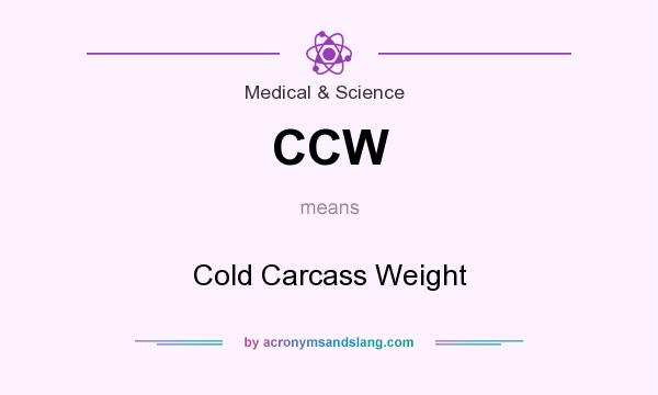 What does CCW mean? It stands for Cold Carcass Weight