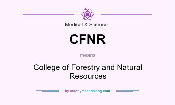 What does CFNR mean? It stands for College of Forestry and Natural Resources