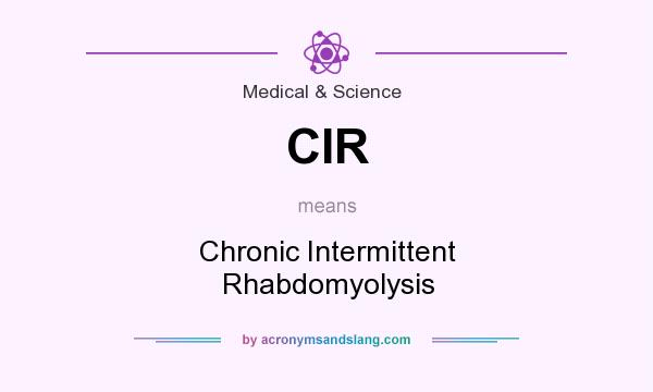 What does CIR mean? It stands for Chronic Intermittent Rhabdomyolysis