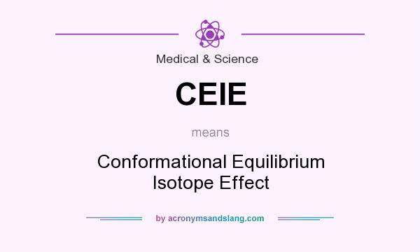 What does CEIE mean? It stands for Conformational Equilibrium Isotope Effect