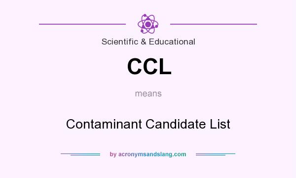 What does CCL mean? It stands for Contaminant Candidate List