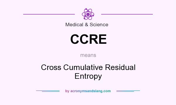 What does CCRE mean? It stands for Cross Cumulative Residual Entropy