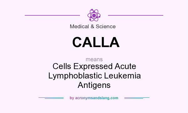 What does CALLA mean? It stands for Cells Expressed Acute Lymphoblastic Leukemia Antigens