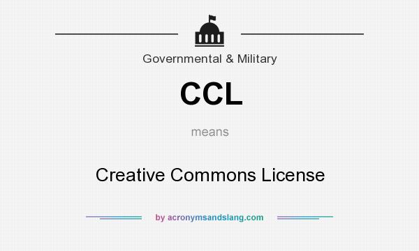 What does CCL mean? It stands for Creative Commons License