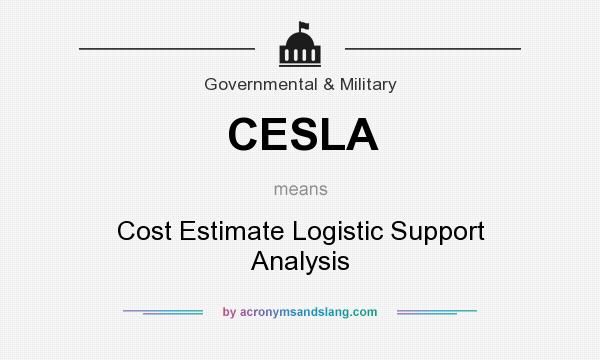 What does CESLA mean? It stands for Cost Estimate Logistic Support Analysis