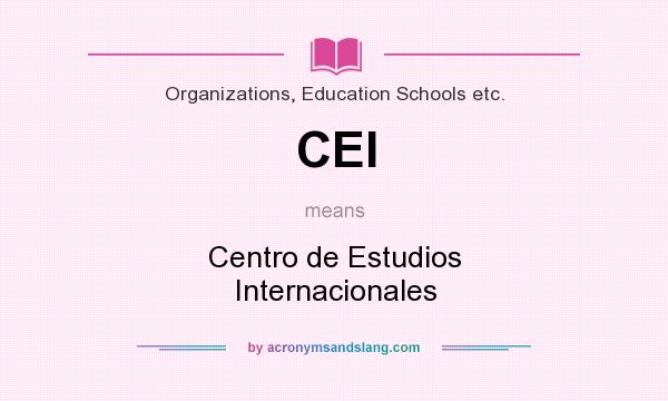 What does CEI mean? It stands for Centro de Estudios Internacionales