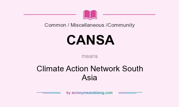 What does CANSA mean? It stands for Climate Action Network South Asia