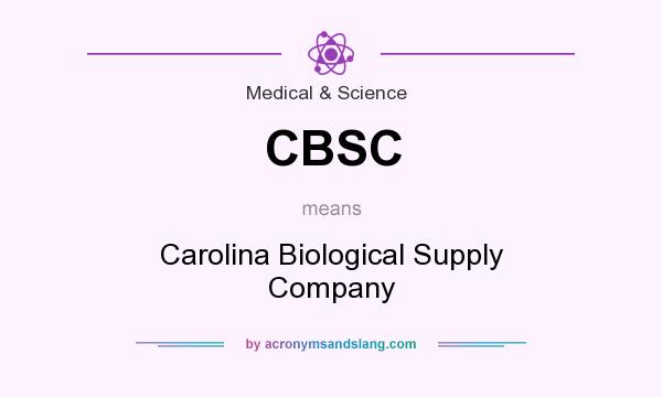 What does CBSC mean? It stands for Carolina Biological Supply Company