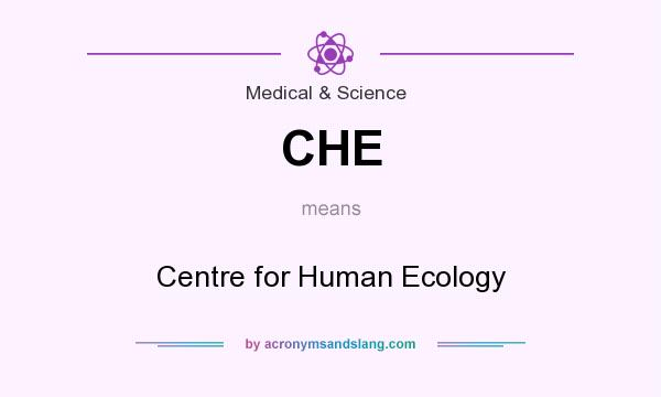 What does CHE mean? It stands for Centre for Human Ecology
