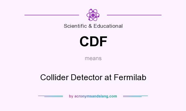 What does CDF mean? It stands for Collider Detector at Fermilab