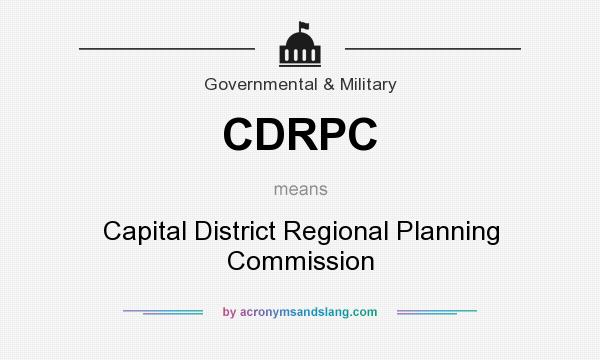What does CDRPC mean? It stands for Capital District Regional Planning Commission