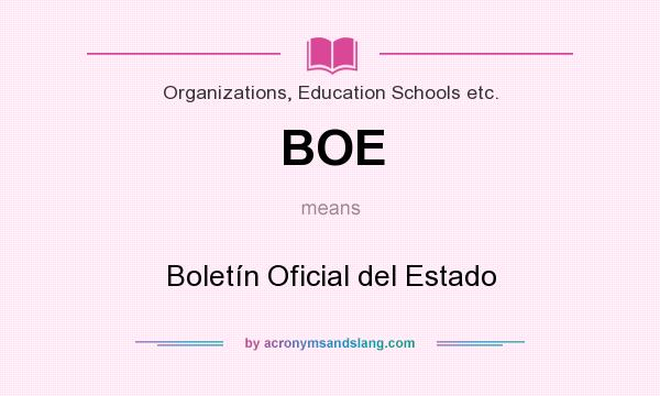 What does BOE mean? It stands for Boletín Oficial del Estado