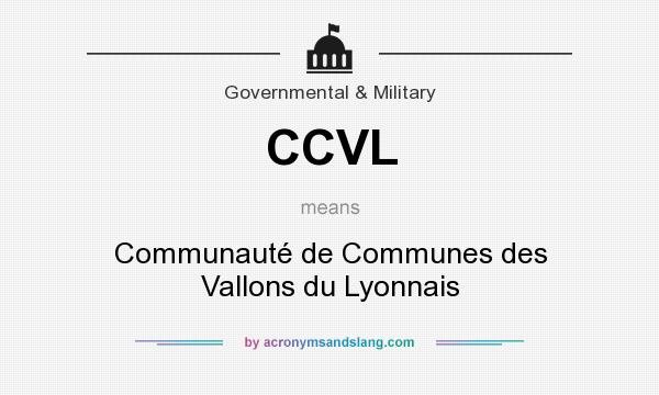 What does CCVL mean? It stands for Communauté de Communes des Vallons du Lyonnais