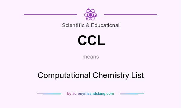 What does CCL mean? It stands for Computational Chemistry List