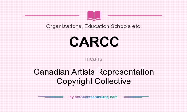 What does CARCC mean? It stands for Canadian Artists Representation Copyright Collective