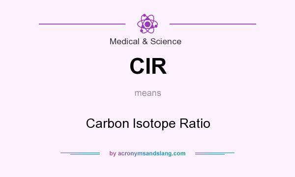What does CIR mean? It stands for Carbon Isotope Ratio