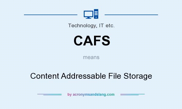 What does CAFS mean? It stands for Content Addressable File Storage