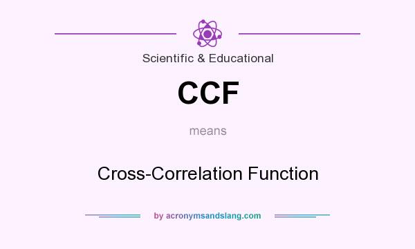 What does CCF mean? It stands for Cross-Correlation Function