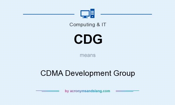 What does CDG mean? It stands for CDMA Development Group