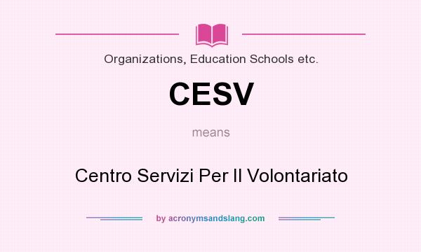 What does CESV mean? It stands for Centro Servizi Per Il Volontariato