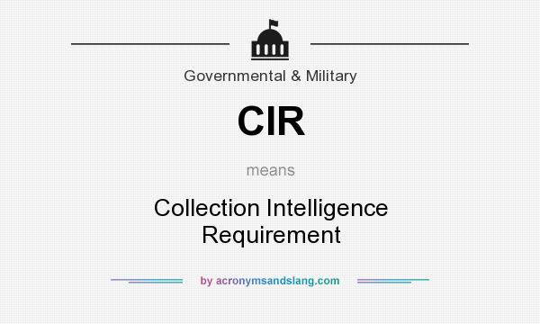 What does CIR mean? It stands for Collection Intelligence Requirement