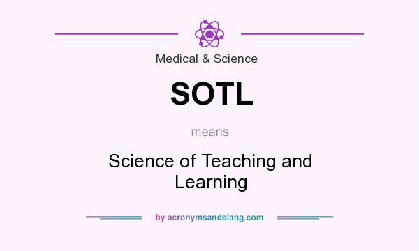 What does SOTL mean? It stands for Science of Teaching and Learning
