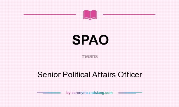 What does SPAO mean? It stands for Senior Political Affairs Officer