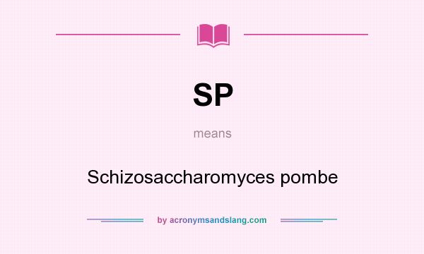What does SP mean? It stands for Schizosaccharomyces pombe
