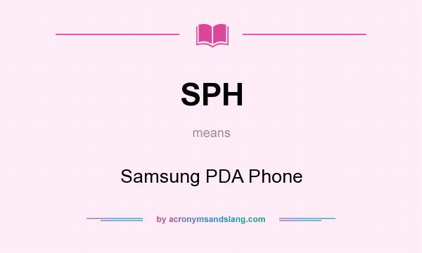 What does SPH mean? It stands for Samsung PDA Phone